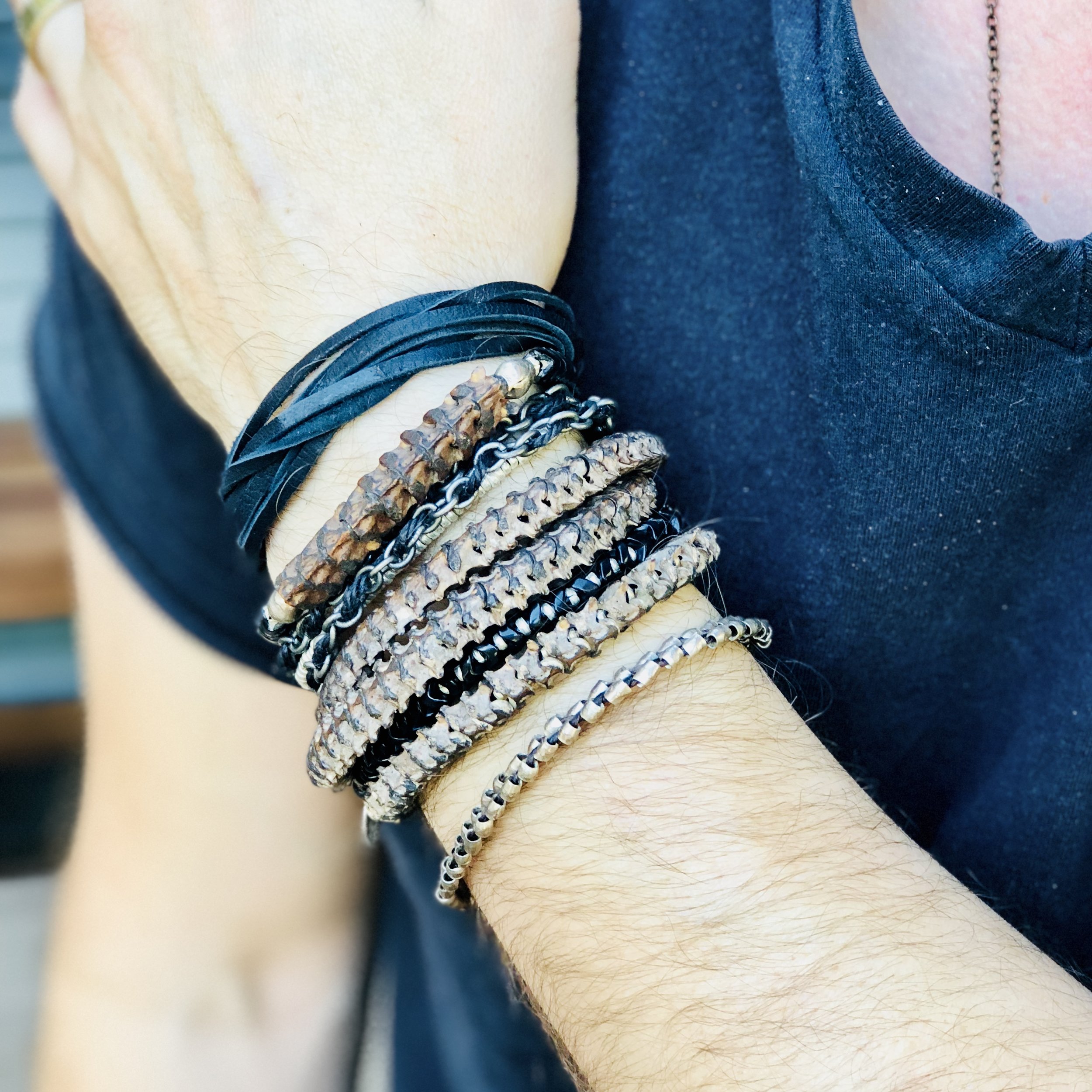Triple Wrap Snake Vertebrae Bracelet — Astali Jewelry